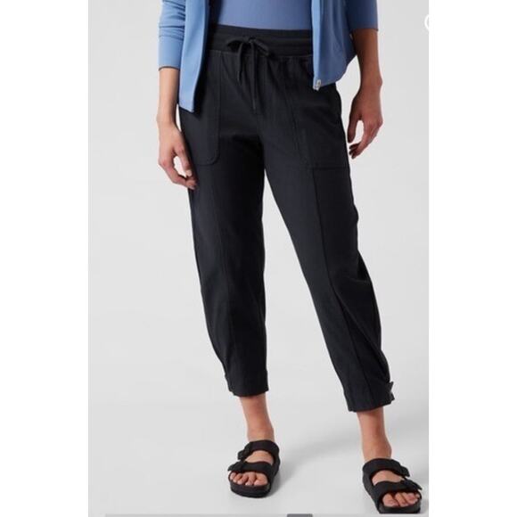 Athleta Farallon Weekender Stretch Cotton Jogger Pants - Navy, Size S - Picture 1 of 8